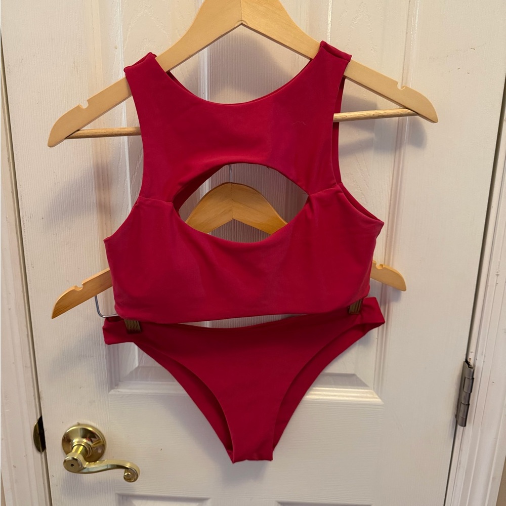 Cupshe wine colored Bikini Set